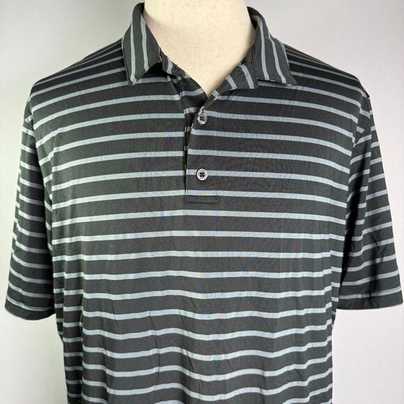 Drake Other - Drake Performance Stretch Polo, Black and Gray Striped, Sz XL, Golf Shirt 2/$25